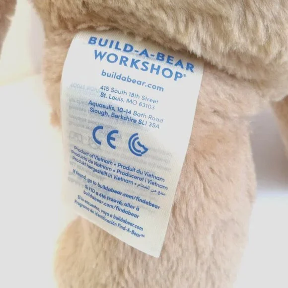 Build A Bear Plush Stuffed Animal Brown Rabbit Pink Floppy Ears Feet 16" Soft - Picture 5 of 6